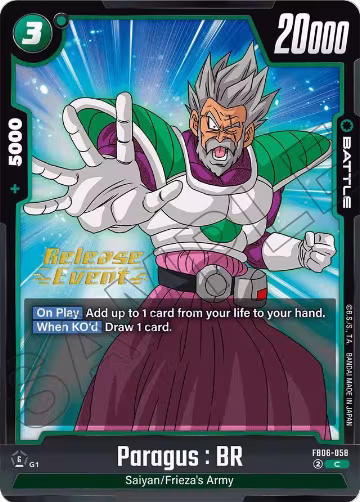 Paragus : BR - FB06-058 (FB06-058), Rivals Clash Release Event Cards — DB Fusion card price