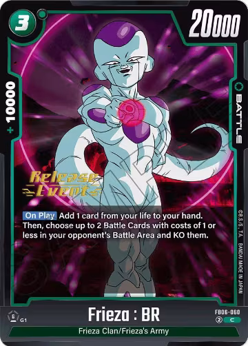 Frieza : BR (FB06-060), Rivals Clash Release Event Cards — DB Fusion card price