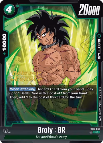 Broly : BR - FB06-061 (FB06-061), Rivals Clash Release Event Cards — DB Fusion card price