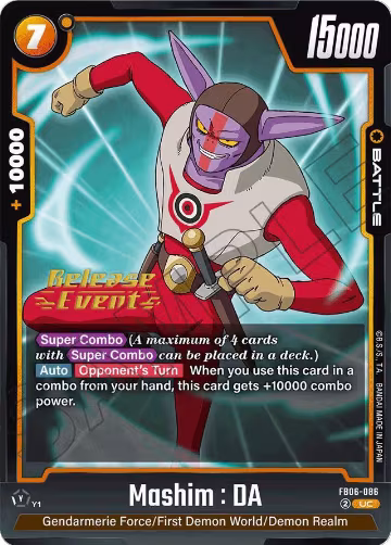Mashim : DA (FB06-086), Rivals Clash Release Event Cards — DB Fusion card price