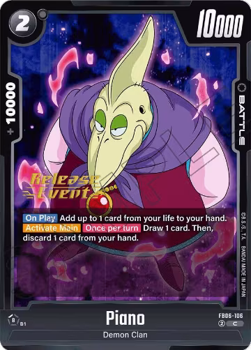 Piano - FB06-106 (FB06-106), Rivals Clash Release Event Cards — DB Fusion card price