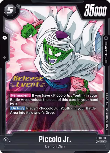 Piccolo Jr. - FB06-112 (FB06-112), Rivals Clash Release Event Cards — DB Fusion card price