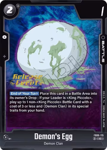 Demon's Egg (FB06-115), Rivals Clash Release Event Cards — DB Fusion card price