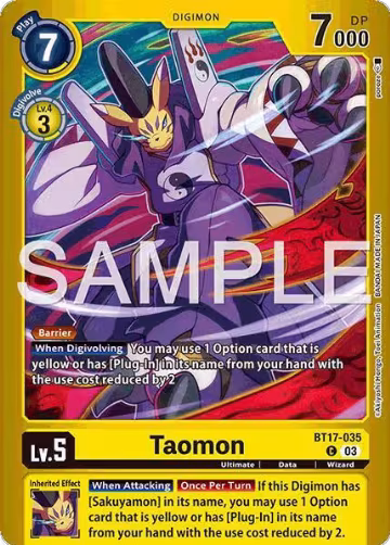 Taomon (BT17-035 C), Limited Card Pack -Billion Bullet- — Digimon card price