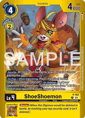 ShoeShoemon (P-165 P), Limited Card Pack -Billion Bullet- — Digimon card price