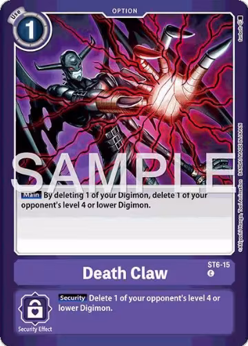 Death Claw (ST6-15 C), Limited Card Pack -Billion Bullet- — Digimon card price