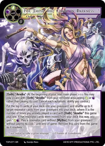 For Those who Crawl in Darkness…! (TOP-071 SR), Ten Oaths of Protopaterpolis' War — Force of Will card price