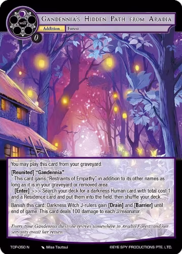 Gandennia's Hidden Path from Aradia (TOP-050 N), Ten Oaths of Protopaterpolis' War — Force of Will card price