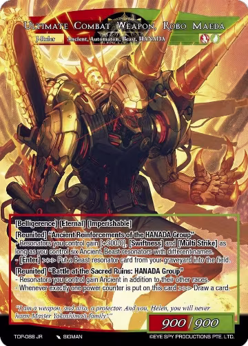 Robo Maeda, HANADA Group's Undercover Boss // Ultimate Combat Weapon, Robo Maeda (TOP-088 JR), Ten Oaths of Protopaterpolis' War — Force of Will card price