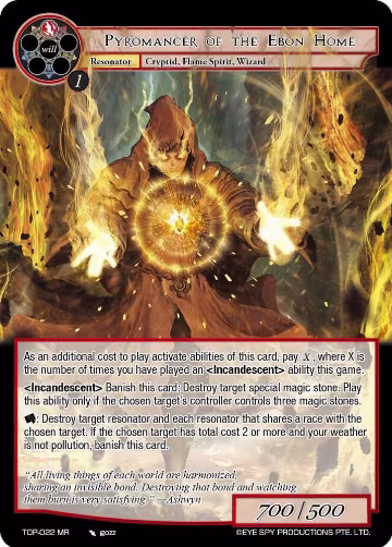 Pyromancer of the Ebon Home (TOP-022 MR), Ten Oaths of Protopaterpolis' War — Force of Will card price