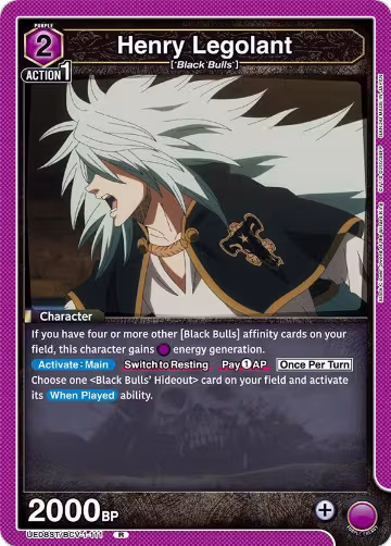 Henry Legolant (UE08ST/BCV-1-111), Black Clover Starter Deck — Union Arena card price