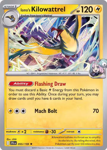 Iono's Kilowattrel - 055/159 (055/159), Deck Exclusives — Pokémon card price