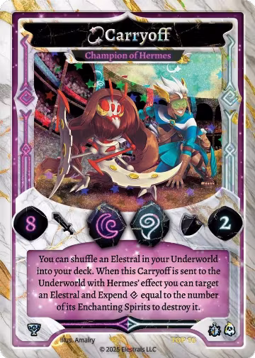 Carryoff - Champion of Hermes (Stellar) (TOP 16), Elestrals Premier Packs — Elestrals card price