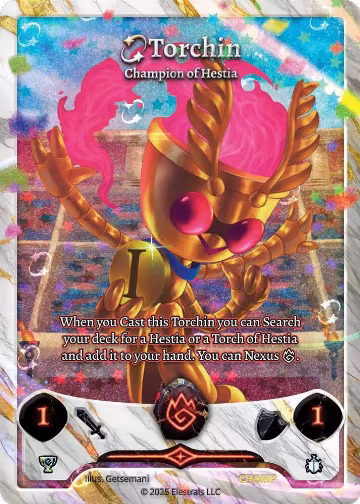 Torchin - Champion of Hestia (Stellar) (CHAMP), Elestrals Premier Packs — Elestrals card price