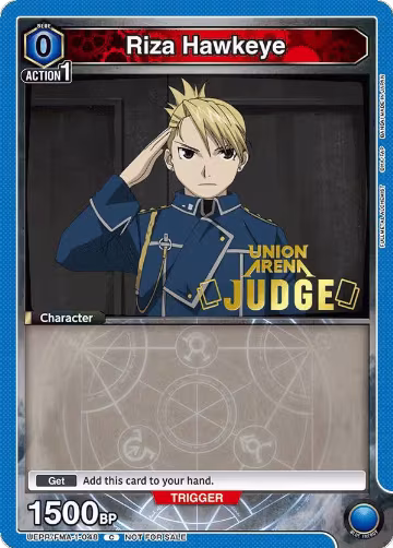 Riza Hawkeye (Judge Pack) (UEPR/FMA-1-048), Union Arena Promotion Cards — Union Arena card price