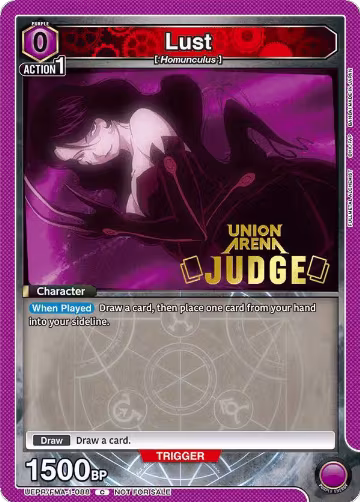 Lust (Judge Pack) (UEPR/FMA-1-088), Union Arena Promotion Cards — Union Arena card price
