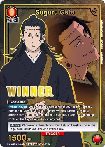 Suguru Geto (Winner) (UEPR/JJK-3-037), Union Arena Promotion Cards — Union Arena card price