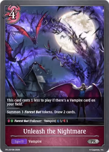 Unleash the Nightmare (PR-231EN), Shadowverse: Evolve Promo Cards — Shadowverse card price