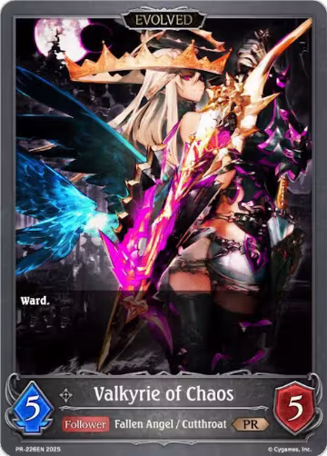 Valkyrie of Chaos (Evolved) (PR-226EN), Shadowverse: Evolve Promo Cards — Shadowverse card price
