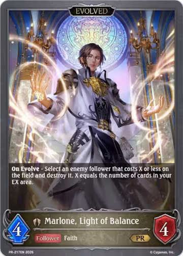 Marlone, Light of Balance (Evolved) (PR-217EN), Shadowverse: Evolve Promo Cards — Shadowverse card price