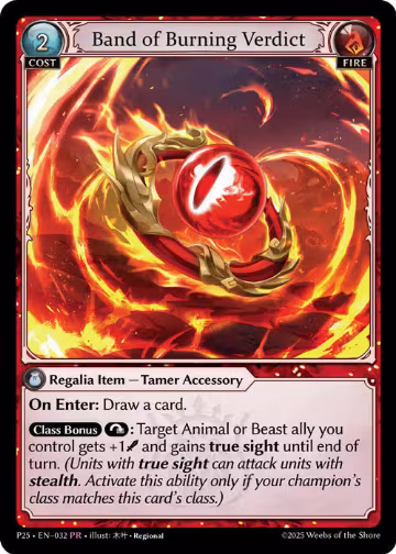 Band of Burning Verdict (032), Promotional Cards — Grand Archive card price