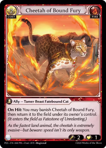 Cheetah of Bound Fury (048), Promotional Cards — Grand Archive card price