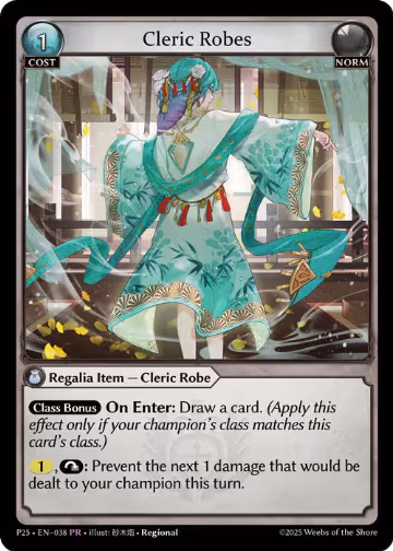 Cleric Robes (038) (038), Promotional Cards — Grand Archive card price