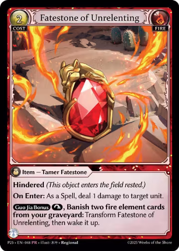 Fatestone of Unrelenting (048), Promotional Cards — Grand Archive card price