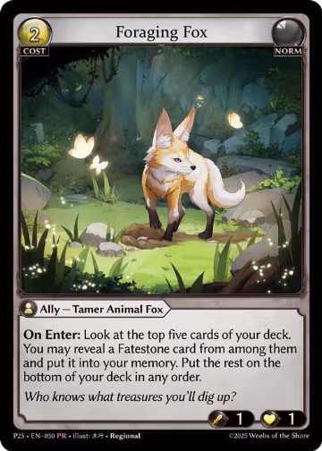 Foraging Fox (050), Promotional Cards — Grand Archive card price