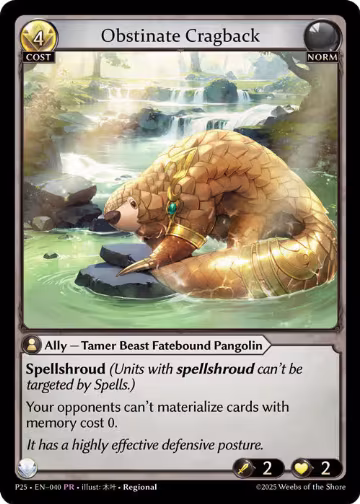 Obstinate Cragback (040), Promotional Cards — Grand Archive card price