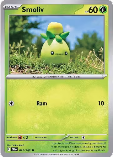Smoliv (021/182), Destined Rivals — Pokémon card price
