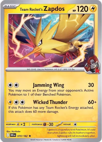 Team Rocket's Zapdos (070/182), Destined Rivals — Pokémon card price