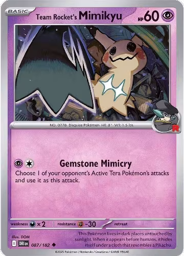 Team Rocket's Mimikyu (087/182), Destined Rivals — Pokémon card price