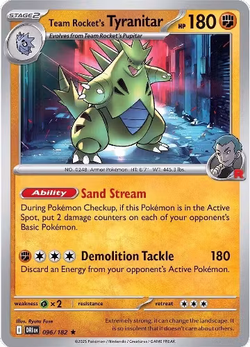 Team Rocket's Tyranitar (096/182), Destined Rivals — Pokémon card price