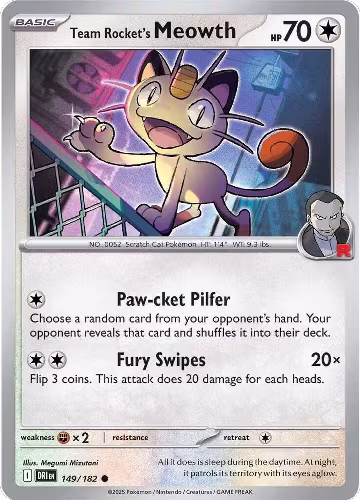 Team Rocket's Meowth (149/182), Destined Rivals — Pokémon card price