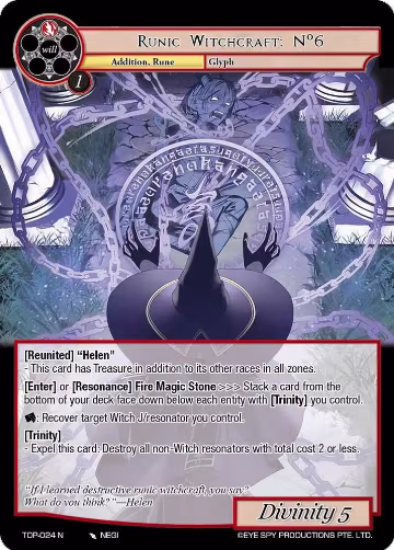 Runic Witchcraft: Nº6 (TOP-024 N), Ten Oaths of Protopaterpolis' War — Force of Will card price