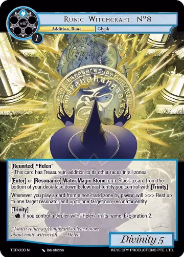Runic Witchcraft: Nº8 (TOP-030 N), Ten Oaths of Protopaterpolis' War — Force of Will card price