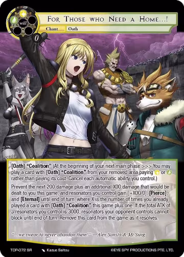 For Those who Need a Home…! (TOP-072 SR), Ten Oaths of Protopaterpolis' War — Force of Will card price