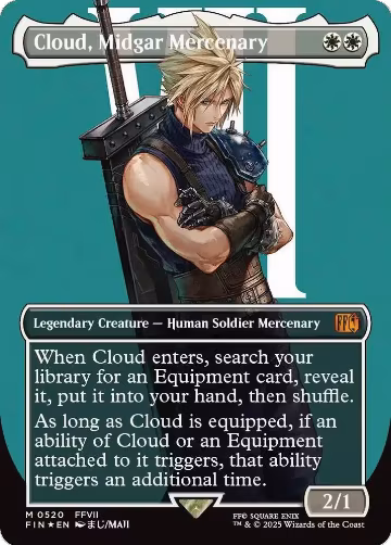 Cloud, Midgar Mercenary (Borderless) (Surge Foil) (520), FINAL FANTASY — Magic card price