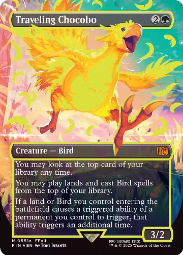 Traveling Chocobo (Borderless) (Neon Ink Yellow) (551a) — card price