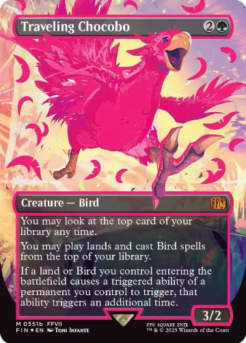 Traveling Chocobo (Borderless) (Neon Ink Pink) (551b) — card price