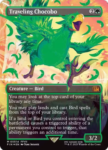 Traveling Chocobo (Borderless) (Neon Ink Green) (551d) — card price