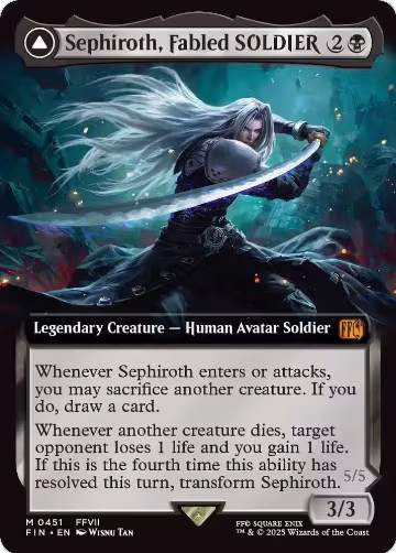 Sephiroth, Fabled SOLDIER (Extended Art) (451), FINAL FANTASY — Magic card price