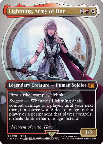 Lightning, Army of One (0320) (Borderless) (320), FINAL FANTASY — Magic card price