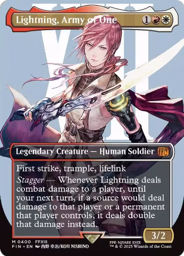 Lightning, Army of One (0400) (Borderless) (400), FINAL FANTASY — Magic card price