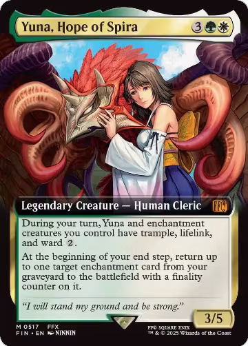 Yuna, Hope of Spira (Extended Art) (517), FINAL FANTASY — Magic card price