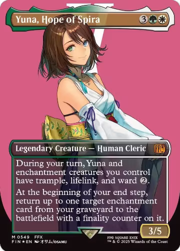 Yuna, Hope of Spira (Borderless) (Surge Foil) (549), FINAL FANTASY — Magic card price