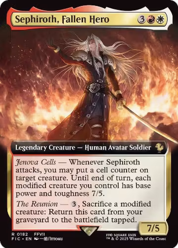 Sephiroth, Fallen Hero (Extended Art) (182), Commander: FINAL FANTASY — Magic card price