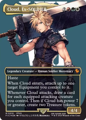 Cloud, Ex-SOLDIER (Borderless) (Surge Foil) (210) — card price