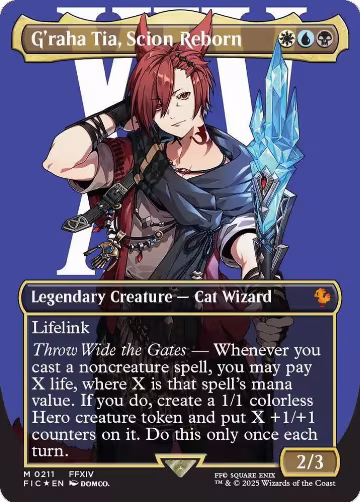 G'raha Tia, Scion Reborn (Borderless) (Surge Foil) (211), Commander: FINAL FANTASY — Magic card price